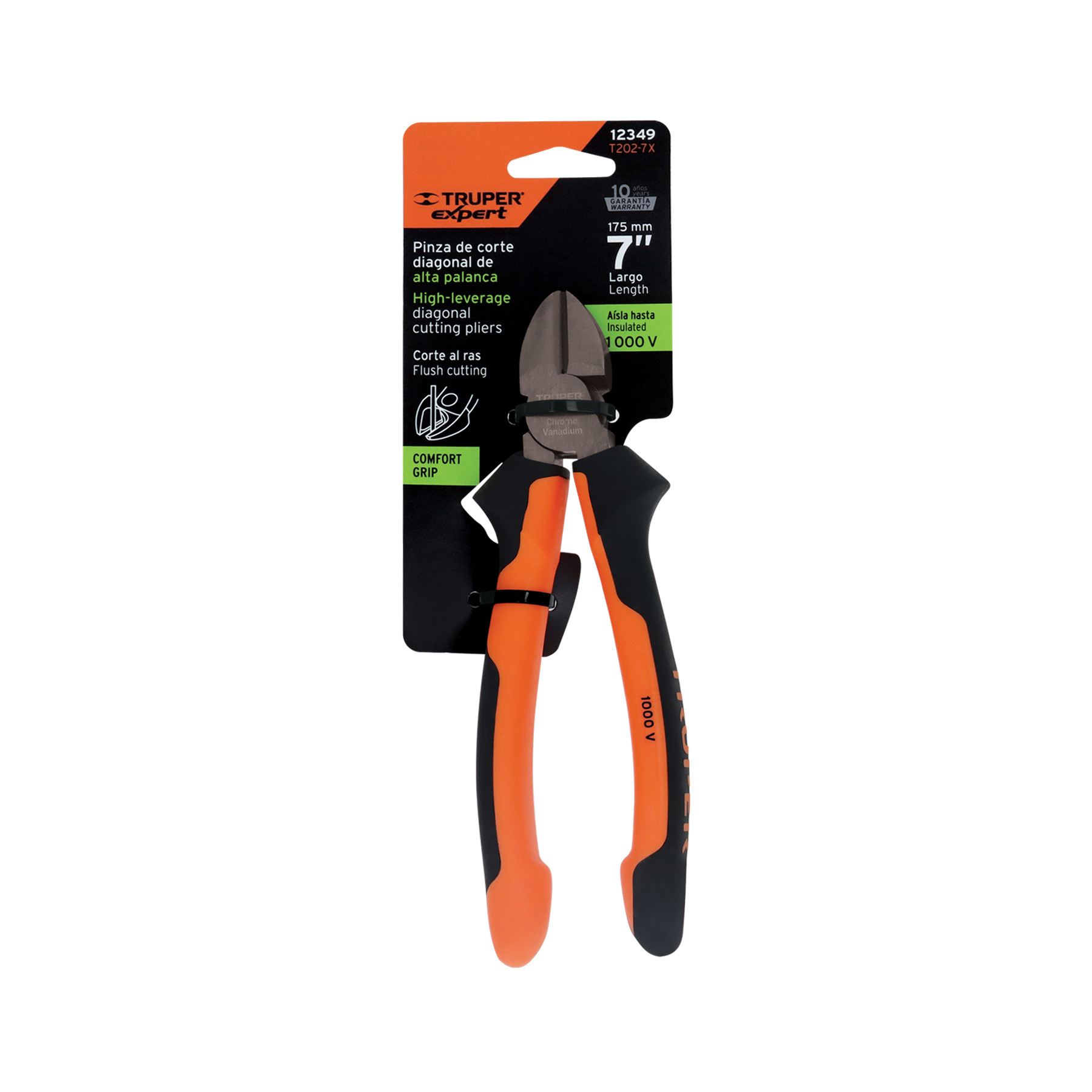 PINZA CORTE DIAGONAL 7″ ALTA PALANCA, COMFORT GRIP, EXPERT
