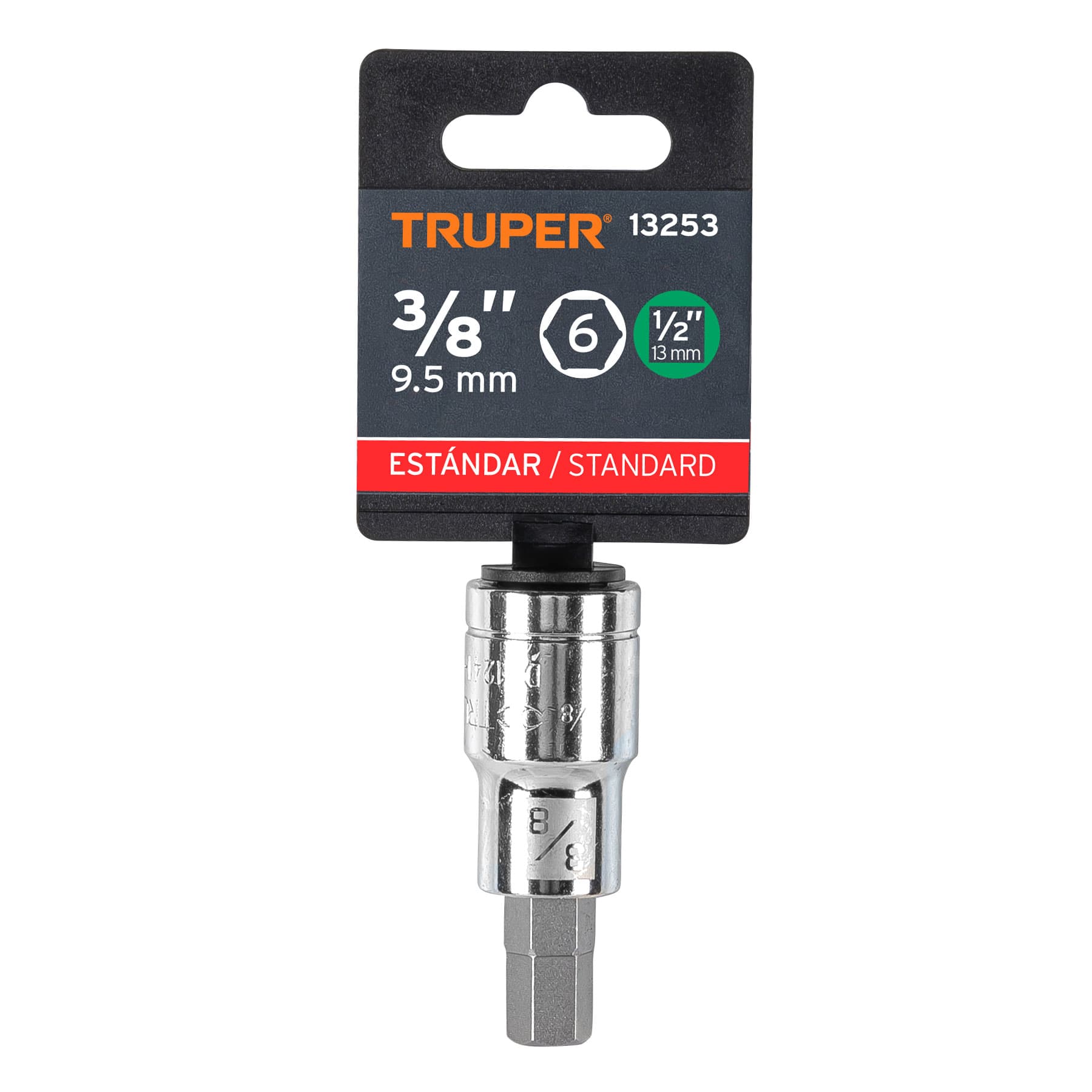 DADO PUNTA HEXAGONAL DE 3/8″, CUADRO 1/2″, TRUPER