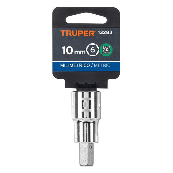 DADO PUNTA HEXAGONAL DE 10 MM, CUADRO 1/2", TRUPER