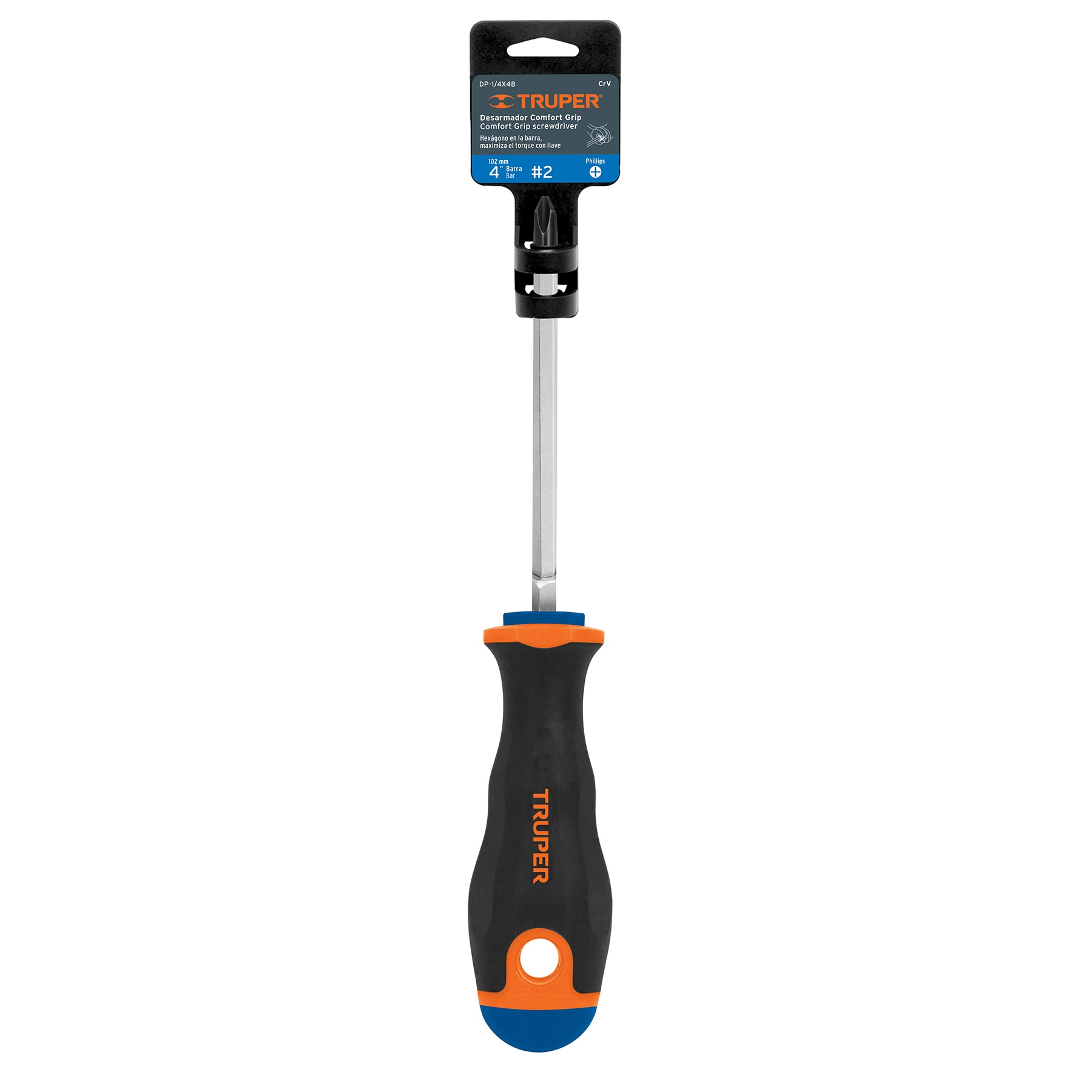 DESARMADOR DE CRUZ 1/4″ X 4″ MANGO COMFORT GRIP, TRUPER