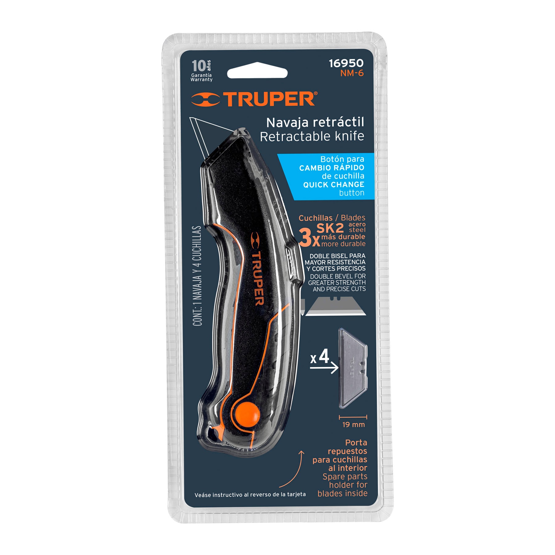NAVAJA RETRÁCTIL 7″ CUERPO DE ALUMINIO, TRUPER