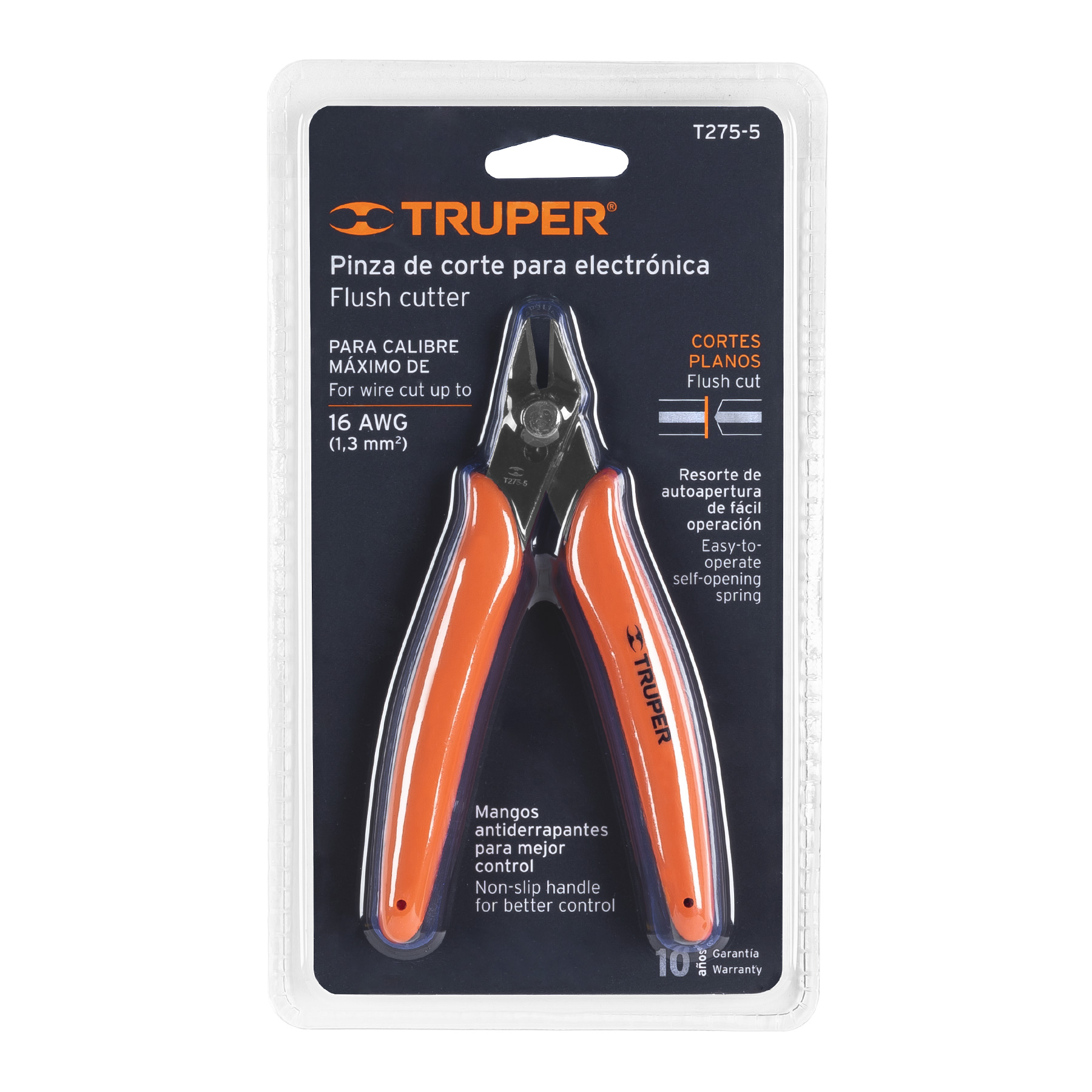 PINZA 5″ DE CORTE PARA ELECTRÓNICA, TRUPER