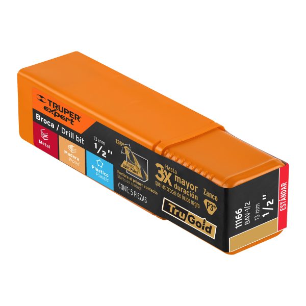 BROCA HSS 1/2" TRUGOLD PARA METAL, TRUPER EXPERT