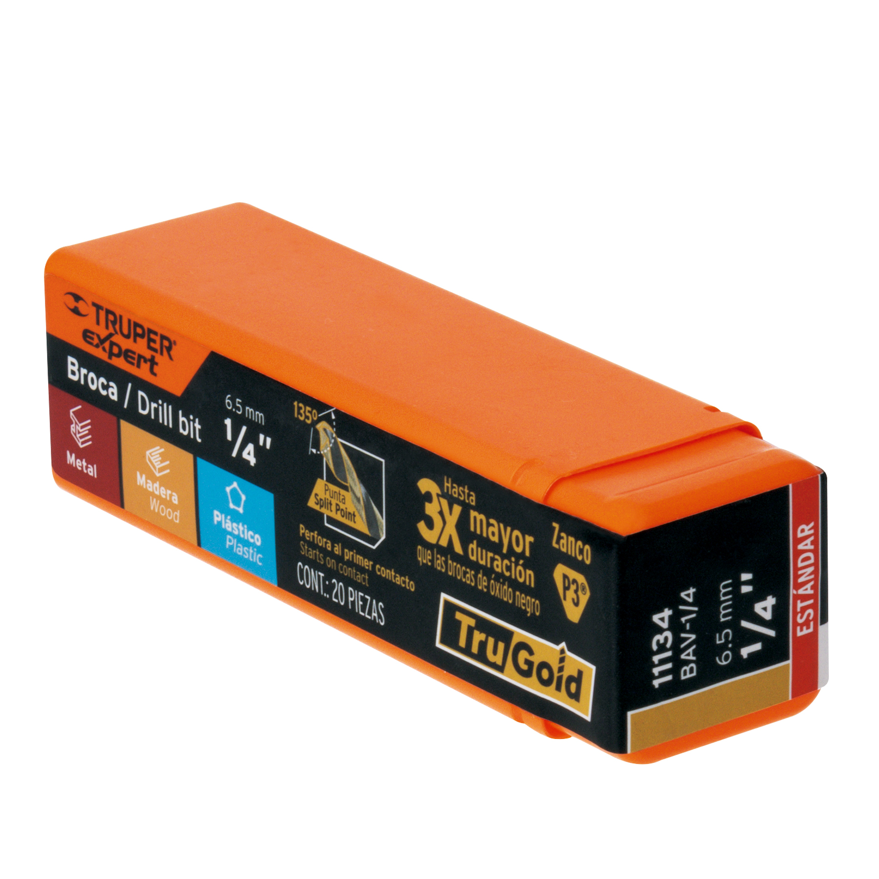 BROCA HSS 1/4″ TRUGOLD PARA METAL, TRUPER EXPERT