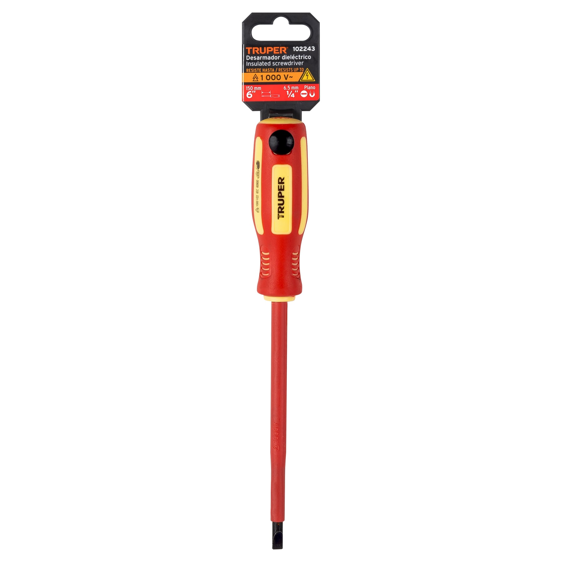 DESARMADOR DIELÉCTRICO PLANO 1/4″ X 6″, TRUPER