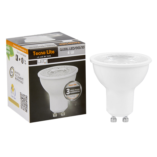 FOCO GU10 LED 6 W LUZ CÁLIDA