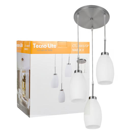 LAMPARA COLGANTE DE CRISTAL 1.49M 180W 3 BASES E27