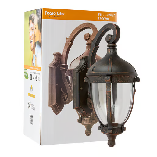 SEGOVIA – LÁMPARA DE PARED ARBOTANTE TIPO FAROL EXTERIOR