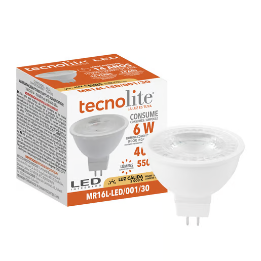 FOCO MR16 LED 6 W LUZ CÁLIDA