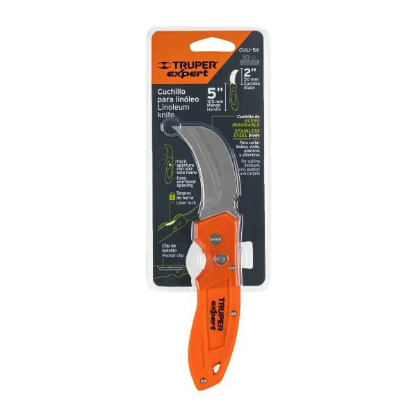 CUCHILLO ABATIBLE 7" PARA LINÓLEO CON MANGO DE NYLON, EXPERT