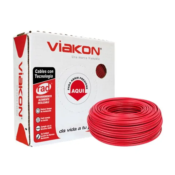 CABLE THWN CAL. 10 ROJO CAJA 100 MTS