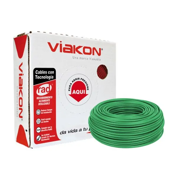 CABLE THWN CAL. 10 VERDE CAJA 100 MTS